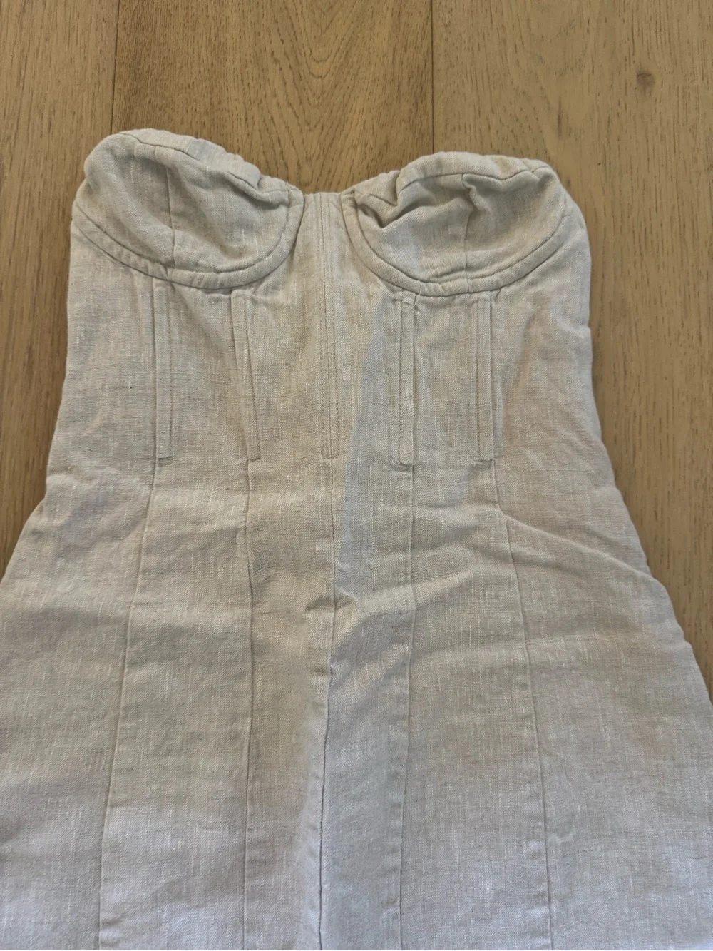 DISSH Natural Linen Strapless Bustier Maxi Dress - Picture 3 of 6